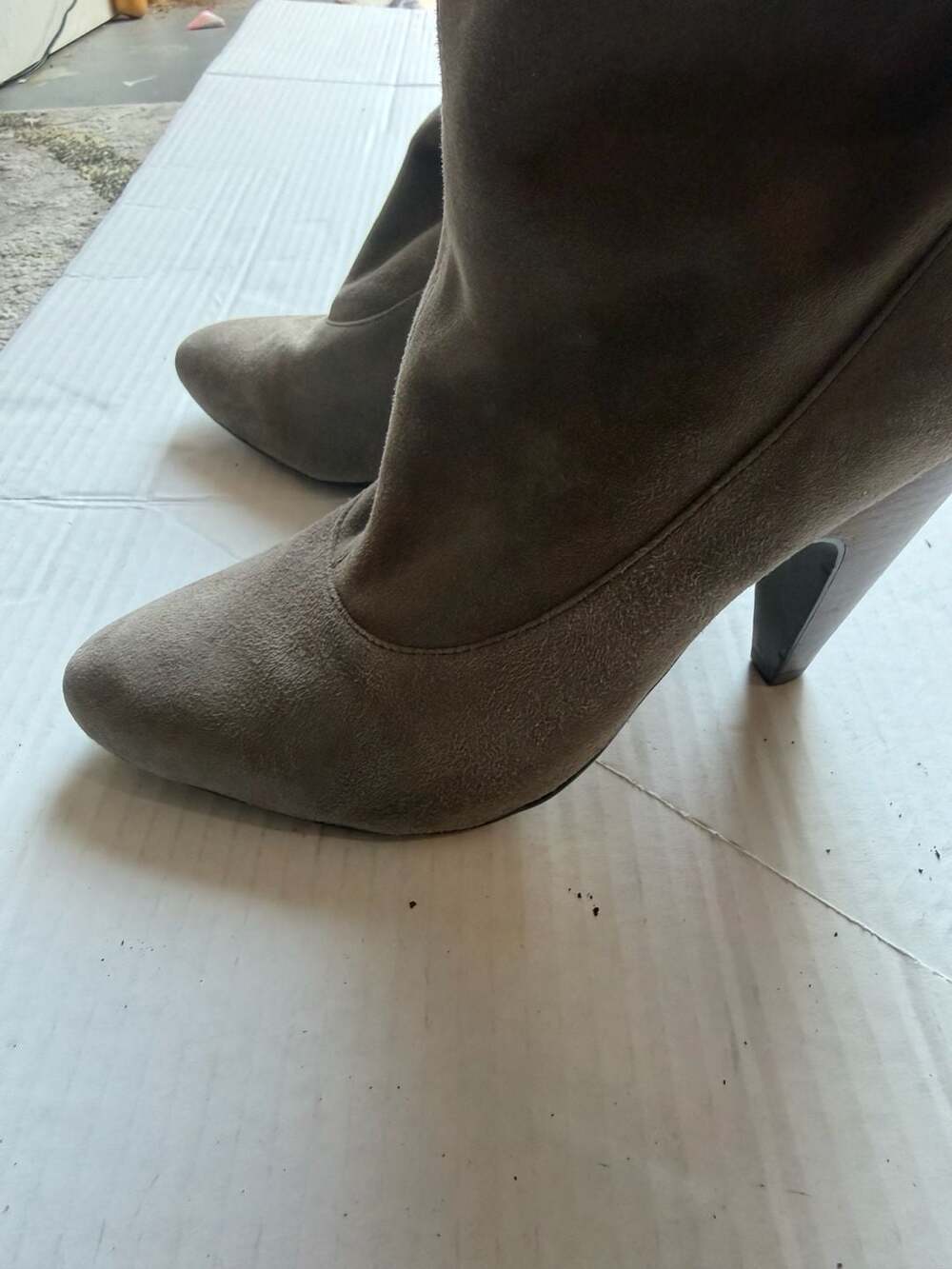 ASH Suede Leather Heeled Bootie Size 37.5